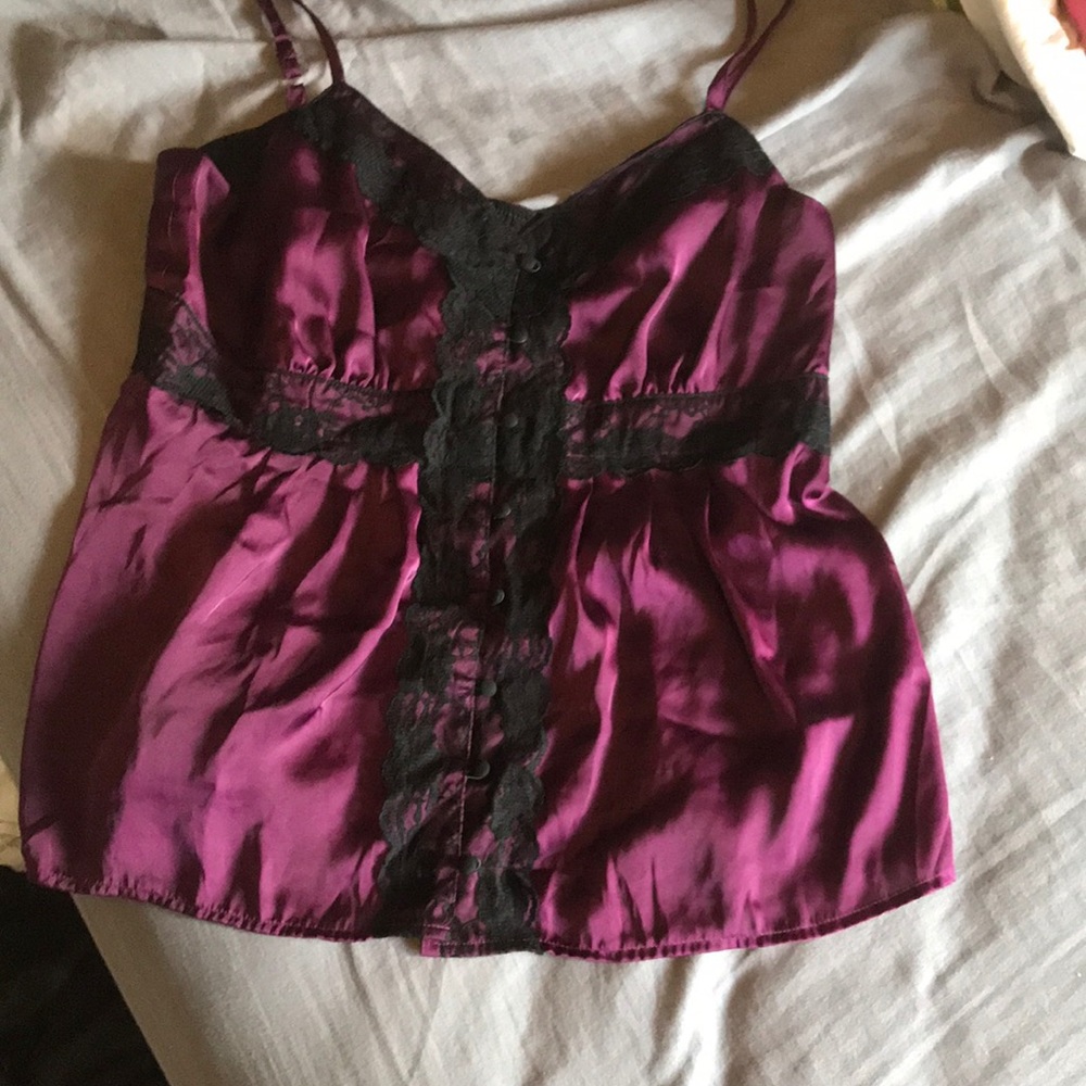 adorable satin lace slip tank top